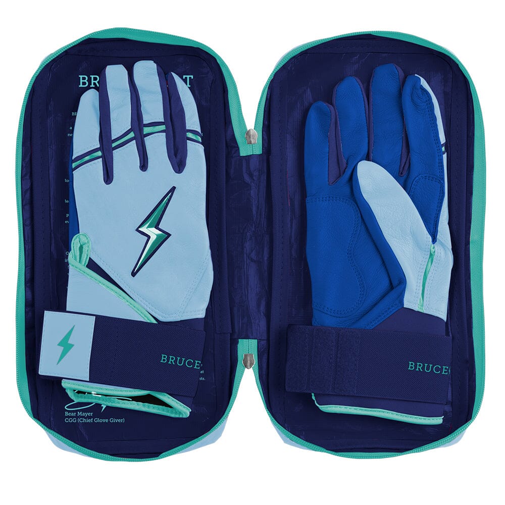 Bear Series Long Cuff Batting Gloves - Tidal Blue- thumb 8