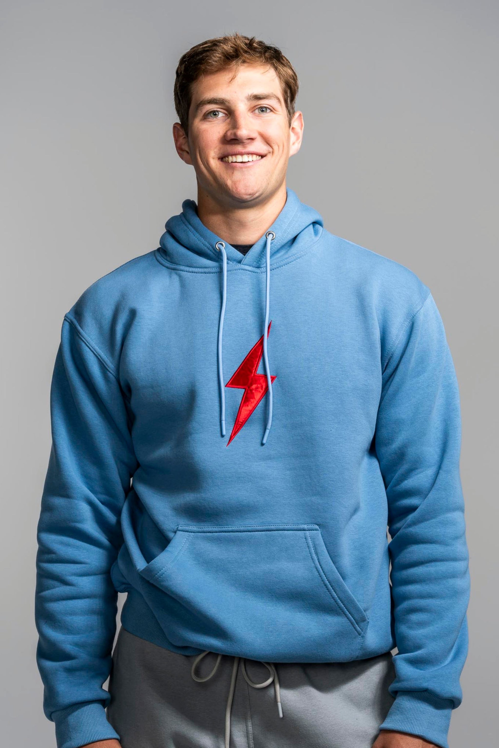 BRUCE BOLT "BOLT" Hoodie - BABY BLUE- thumb 1