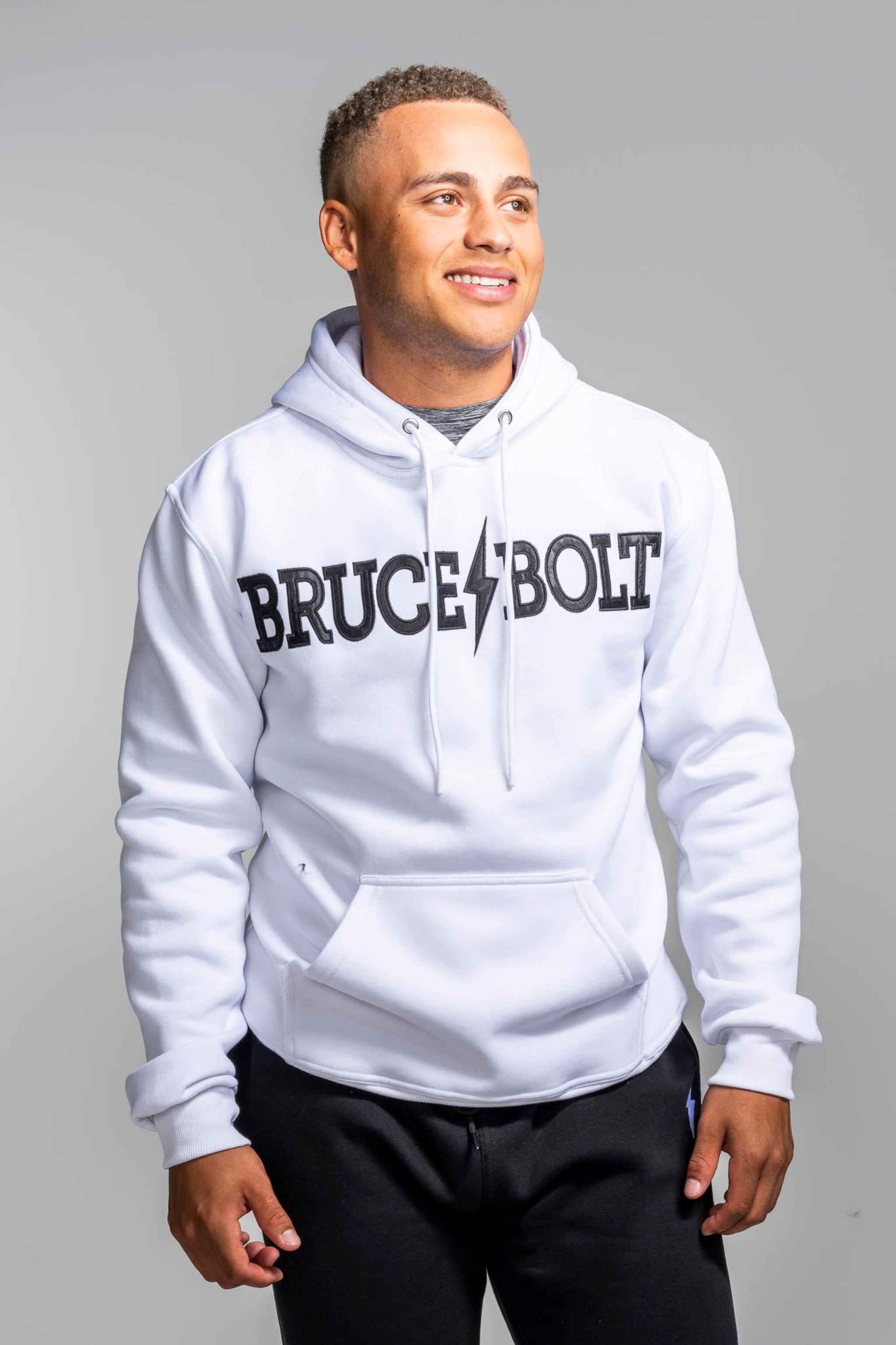 BRUCE BOLT "BRUCE BOLT" Hoodie - WHITE- thumb 1