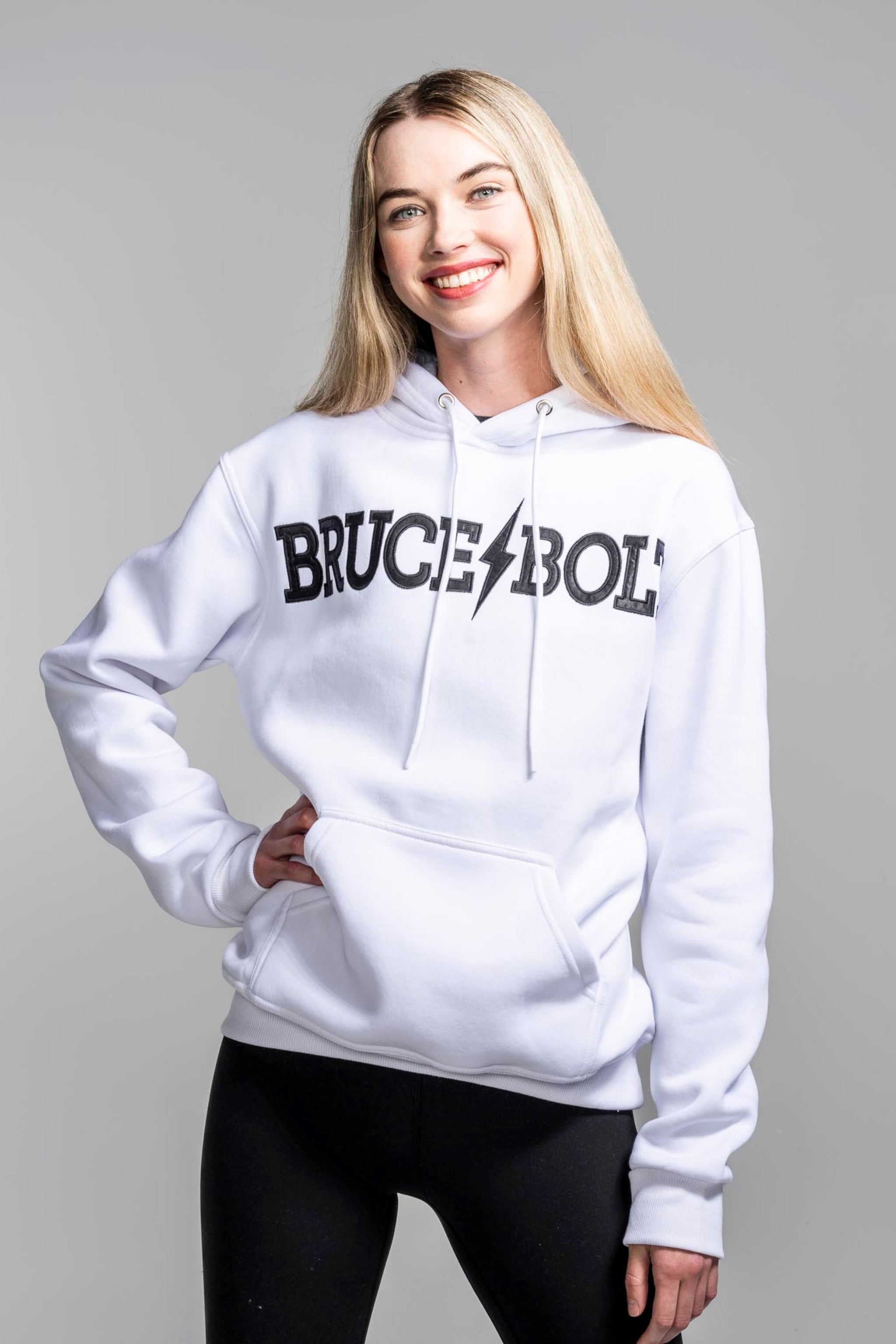 BRUCE BOLT "BRUCE BOLT" Hoodie - WHITE- thumb 3