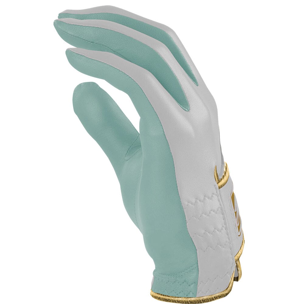 King of JUCO Creator Series Golf Gloves (On Left, 2-Pack) - Mint/Gold- thumb 4