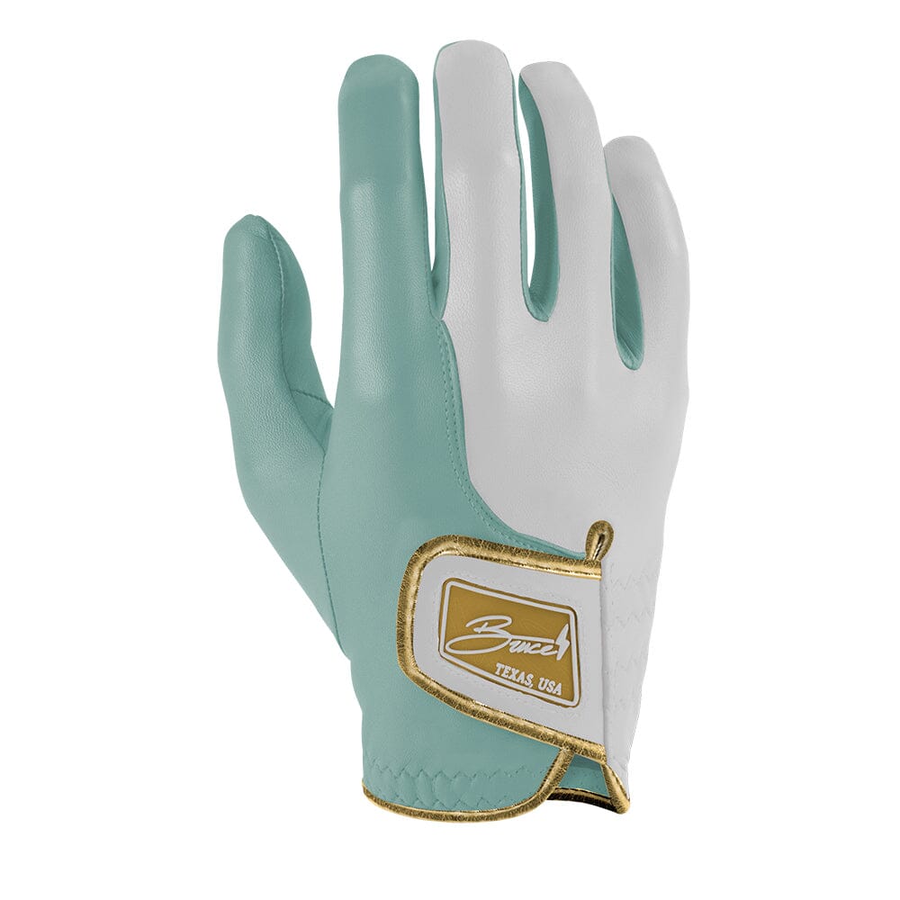 King of JUCO Creator Series Golf Gloves (On Right, 2-Pack) - Mint/Gold- quickbuy