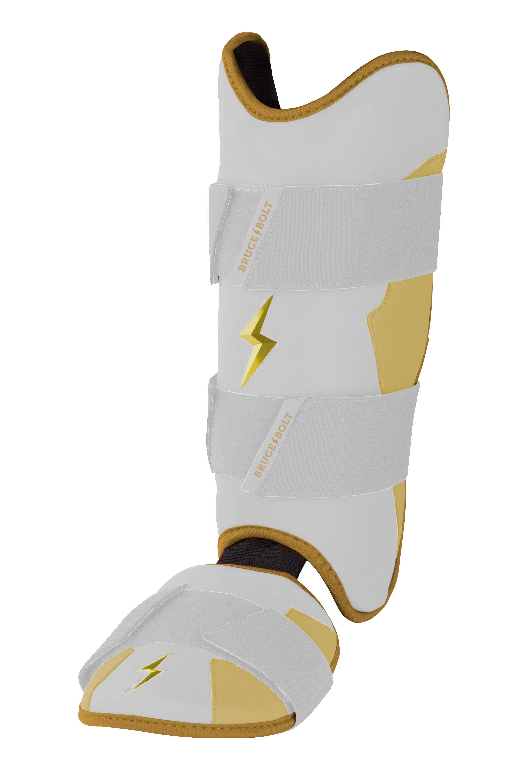 BRUCE BOLT Gold Series Leg Guard - GOLD WHITE