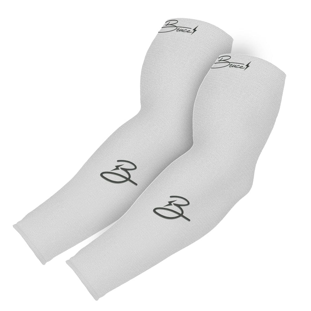 White Golf Arm Sleeves | Compression UV Arm Sleeves – BRUCE BOLT