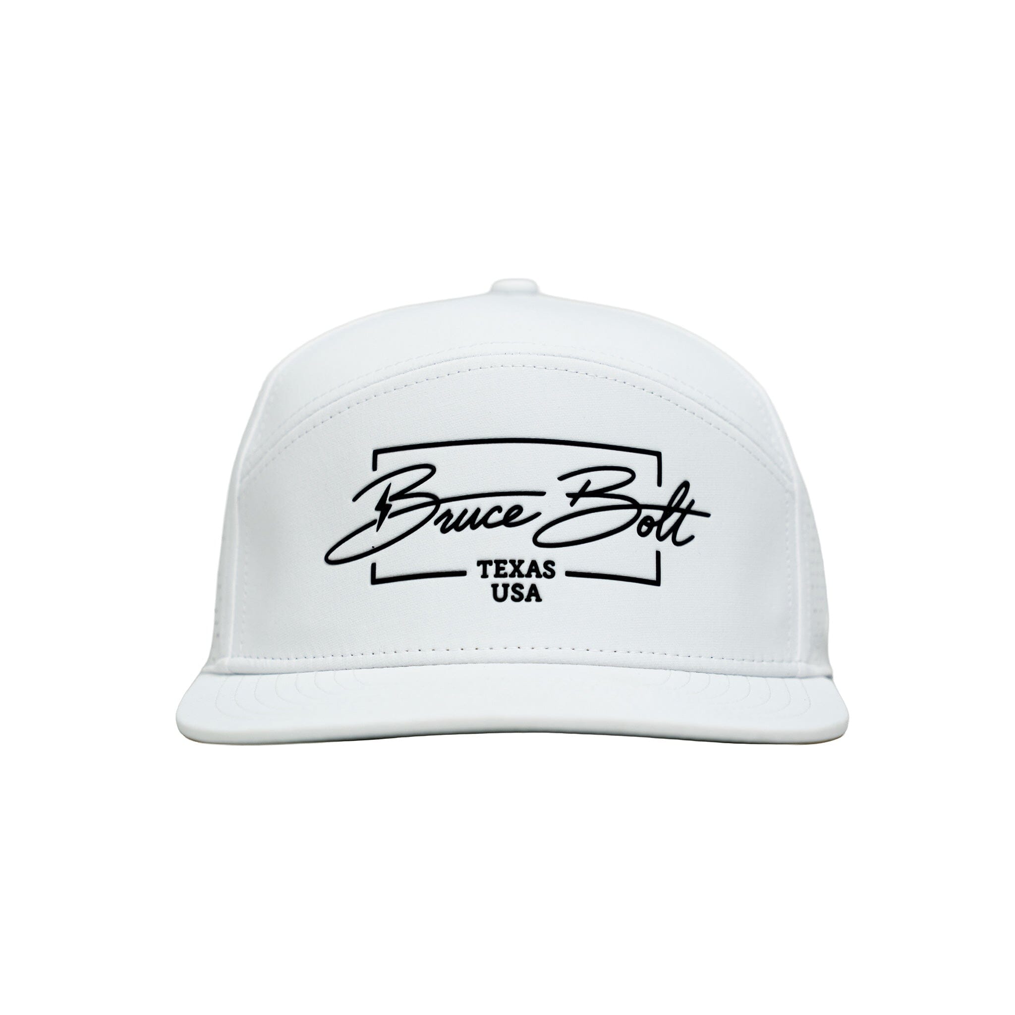 "BRUCE BOLT" Golf Performance Snapback Hat - White- thumb 1
