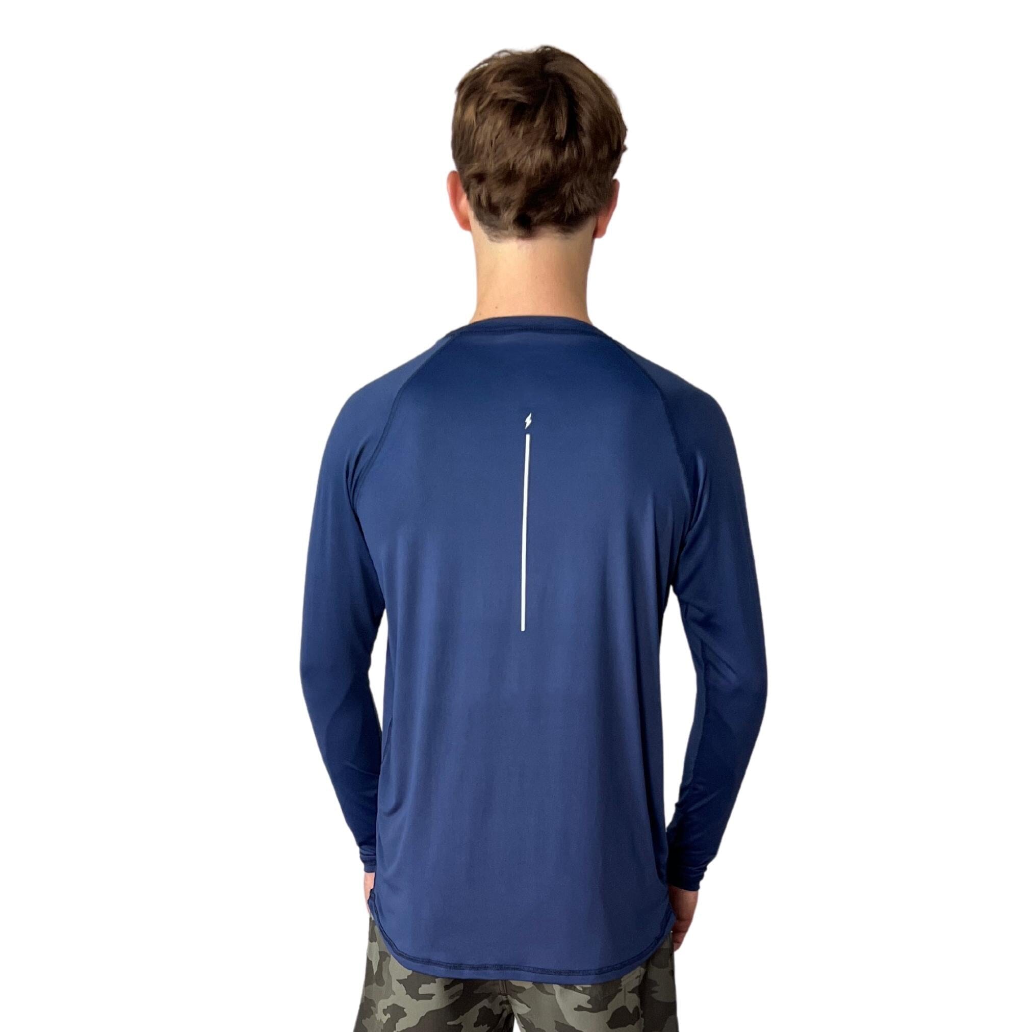 BRUCE BOLT Long Sleeve Performance T-Shirt with Reflective Bolt - NAVY- thumb 5