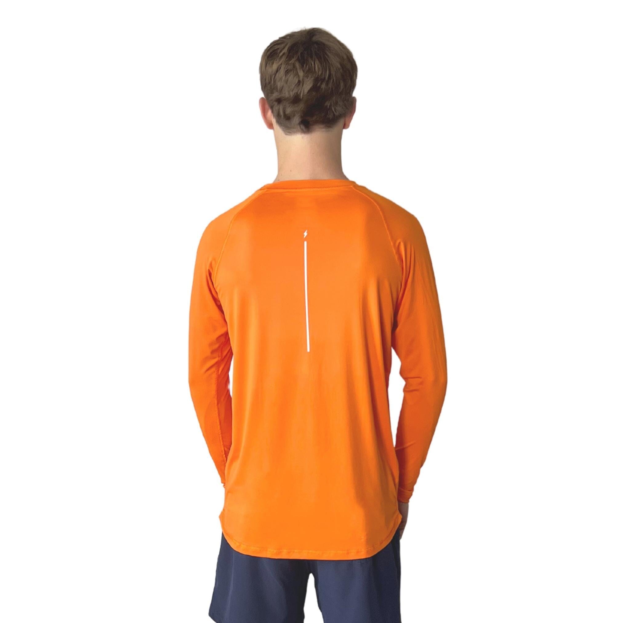 BRUCE BOLT Long Sleeve Performance T-Shirt with Reflective Bolt - ORANGE- thumb 5