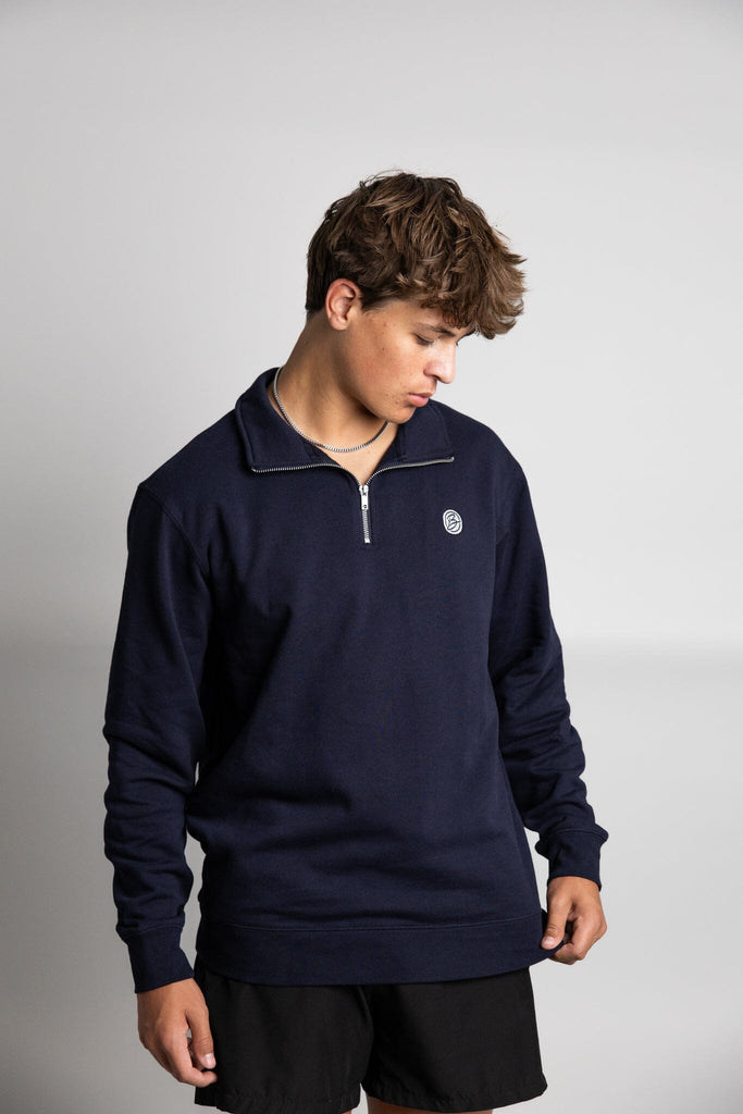 BOLT Crest Quarter-Zip | NAVY- thumb 3