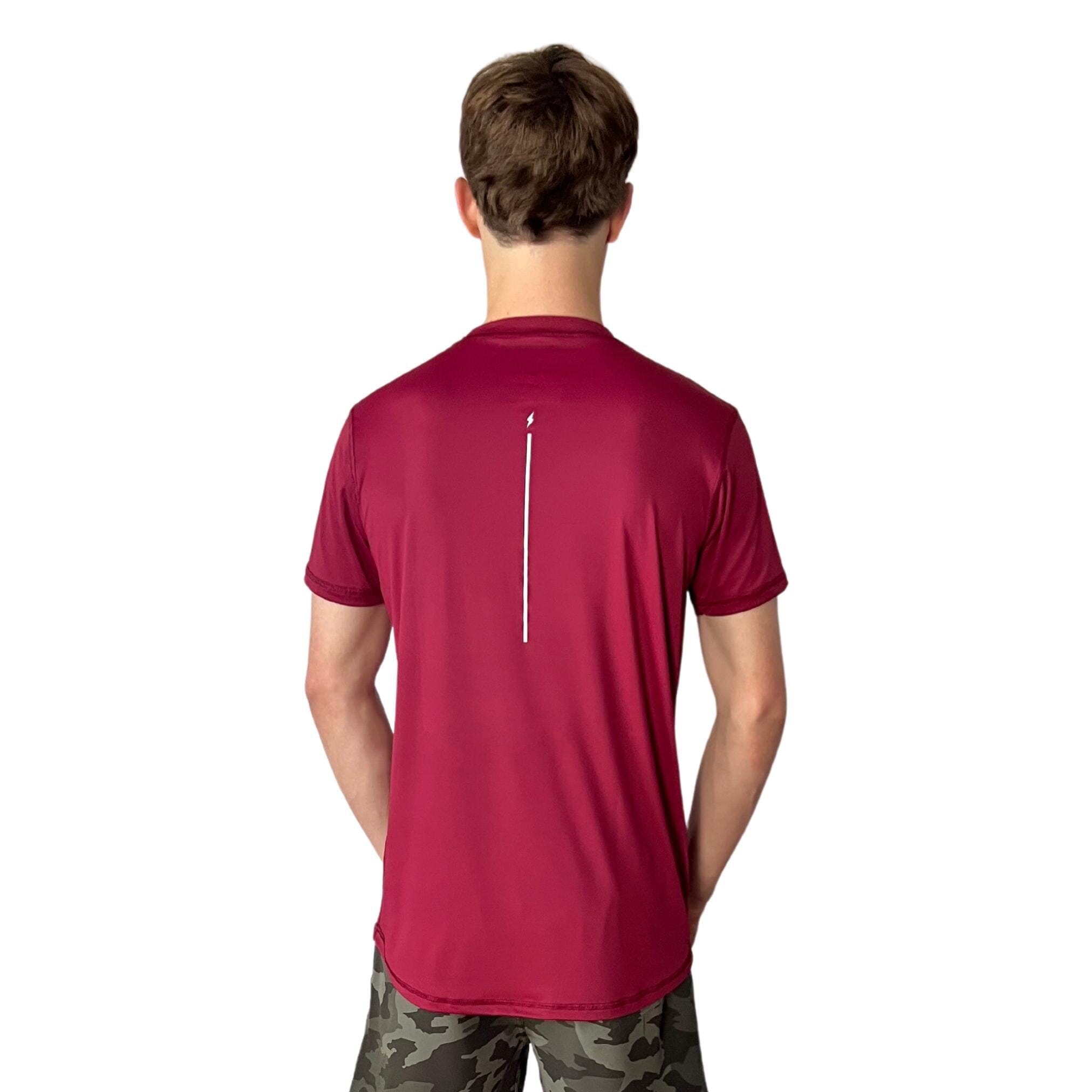 BRUCE BOLT Short Sleeve Performance T-Shirt with Reflective Bolt - MAROON- thumb 5