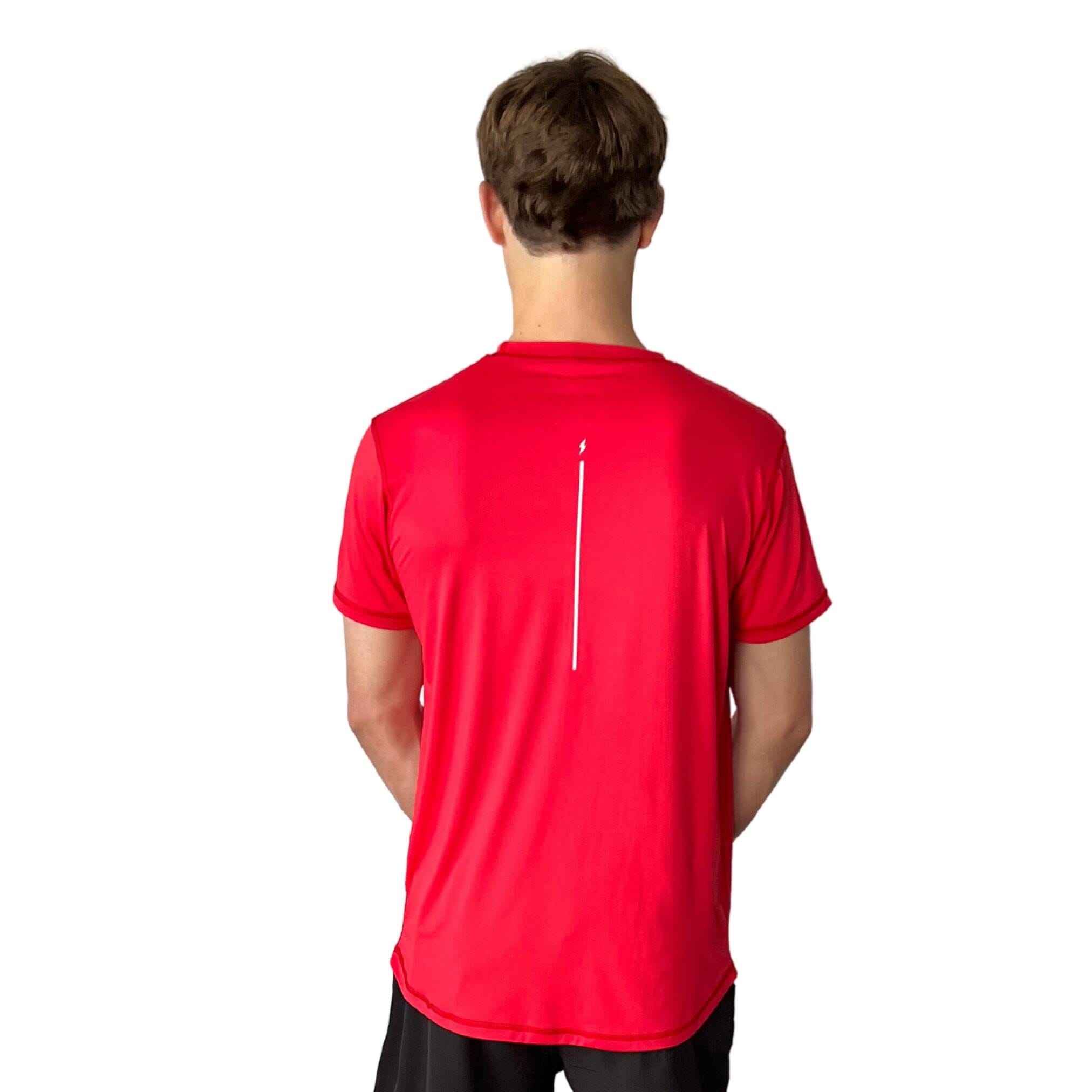BRUCE BOLT Short Sleeve Performance T-Shirt with Reflective Bolt - RED- thumb 5