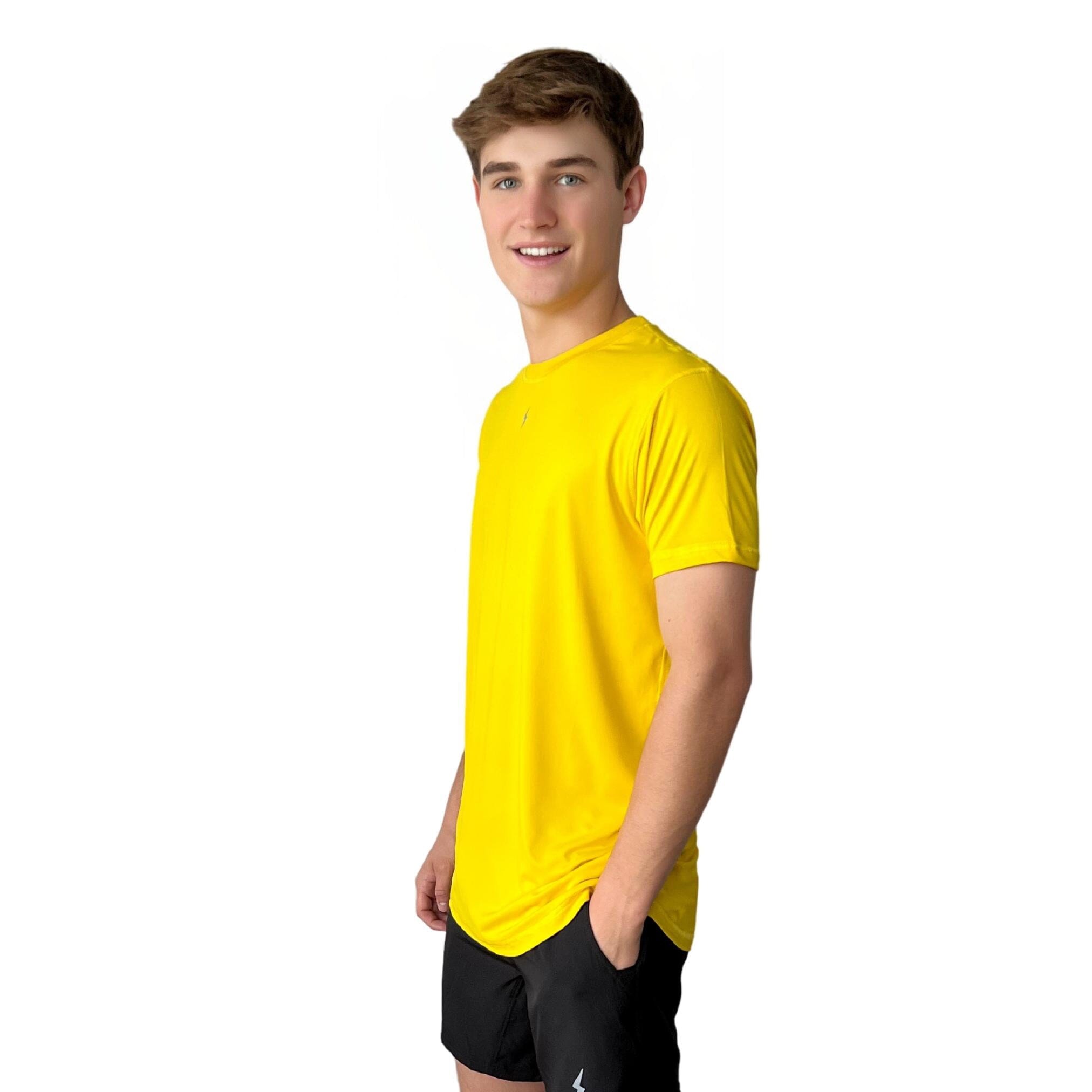 BRUCE BOLT Short Sleeve Performance T-Shirt with Reflective Bolt - YELLOW- thumb 4