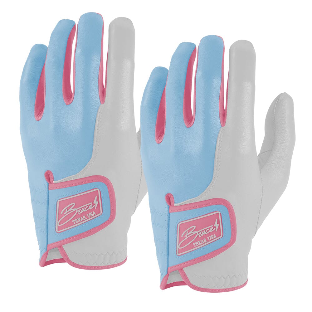 Bryan Bros Creator Series Golf Gloves (On Left, 2-Pack) - Baby Blue/Pink- quickbuy