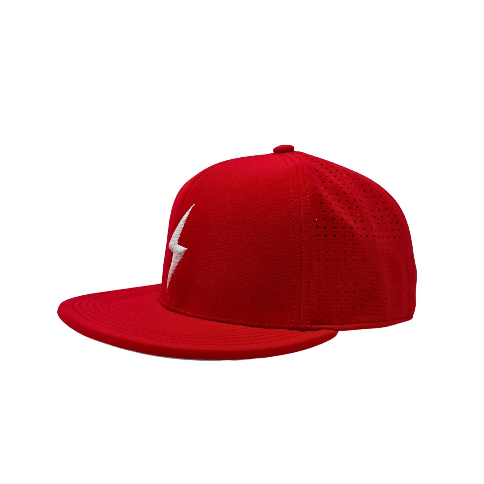 Red Flat Bill Hats Performance Baseball Hats – BRUCE BOLT
