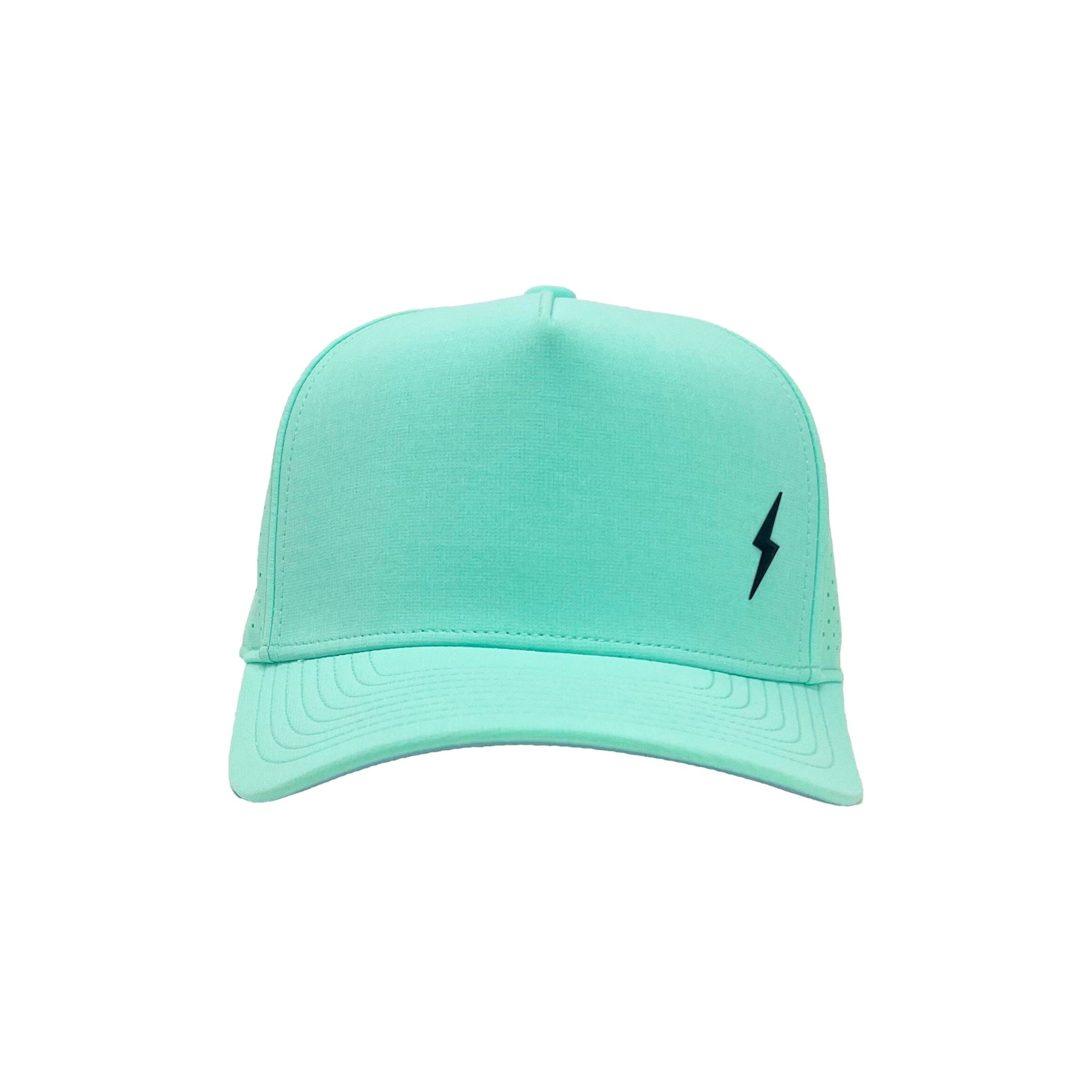 BRUCE BOLT Standard 5-Panel Snapback Hat - MINT w/ BLACK BOLT- thumb 3