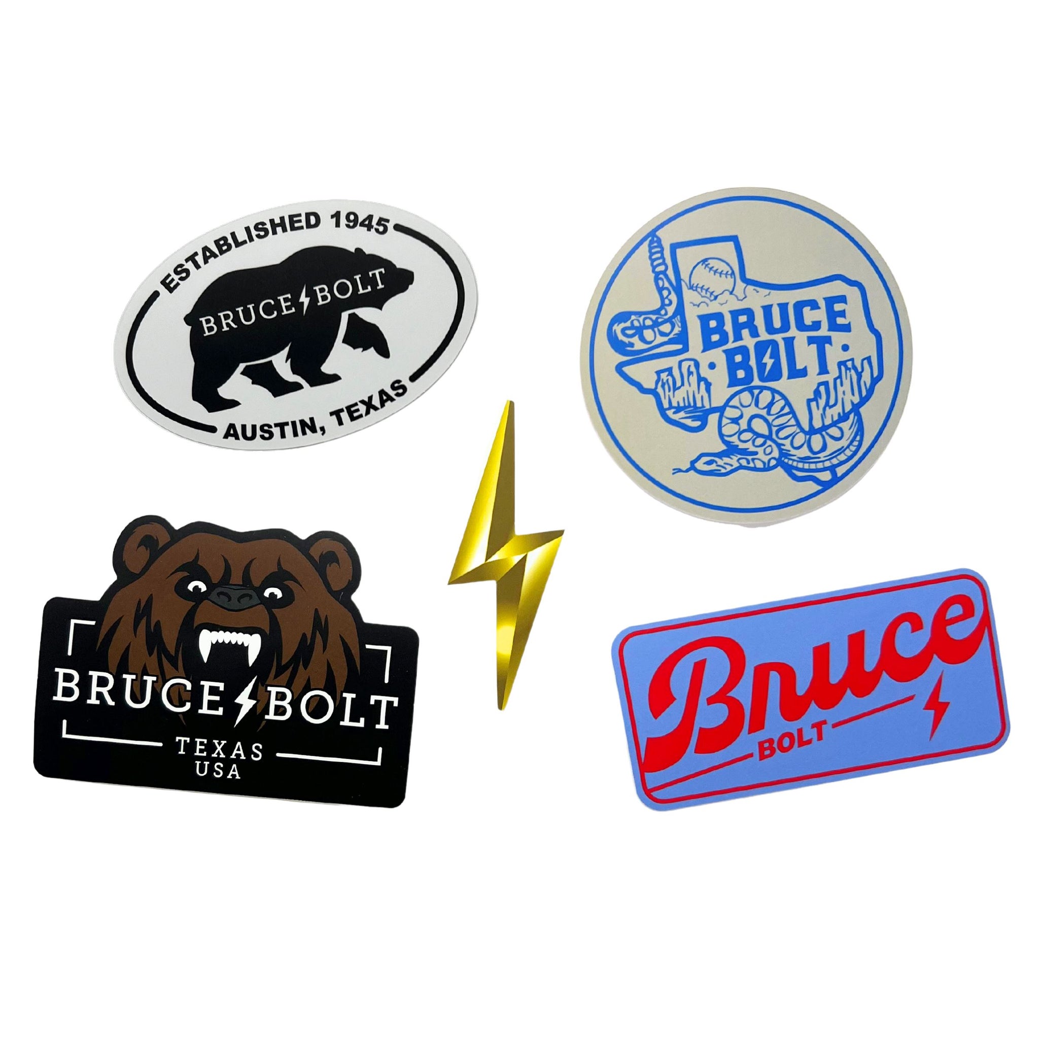 BRUCE BOLT Assorted Sticker Pack (5-Pack)- thumb 1