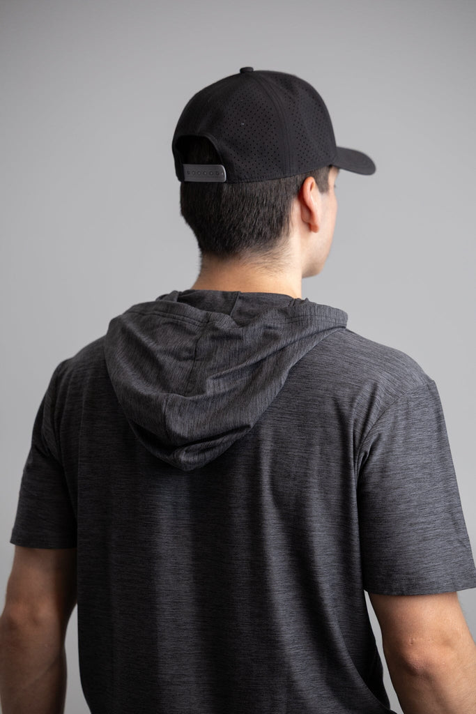 "BOLT" SuperSoft Short Sleeve Hoodie - Charcoal- thumb 4