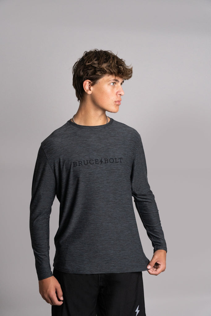 "BRUCE BOLT" SuperSoft Long Sleeve | Charcoal- quickbuy