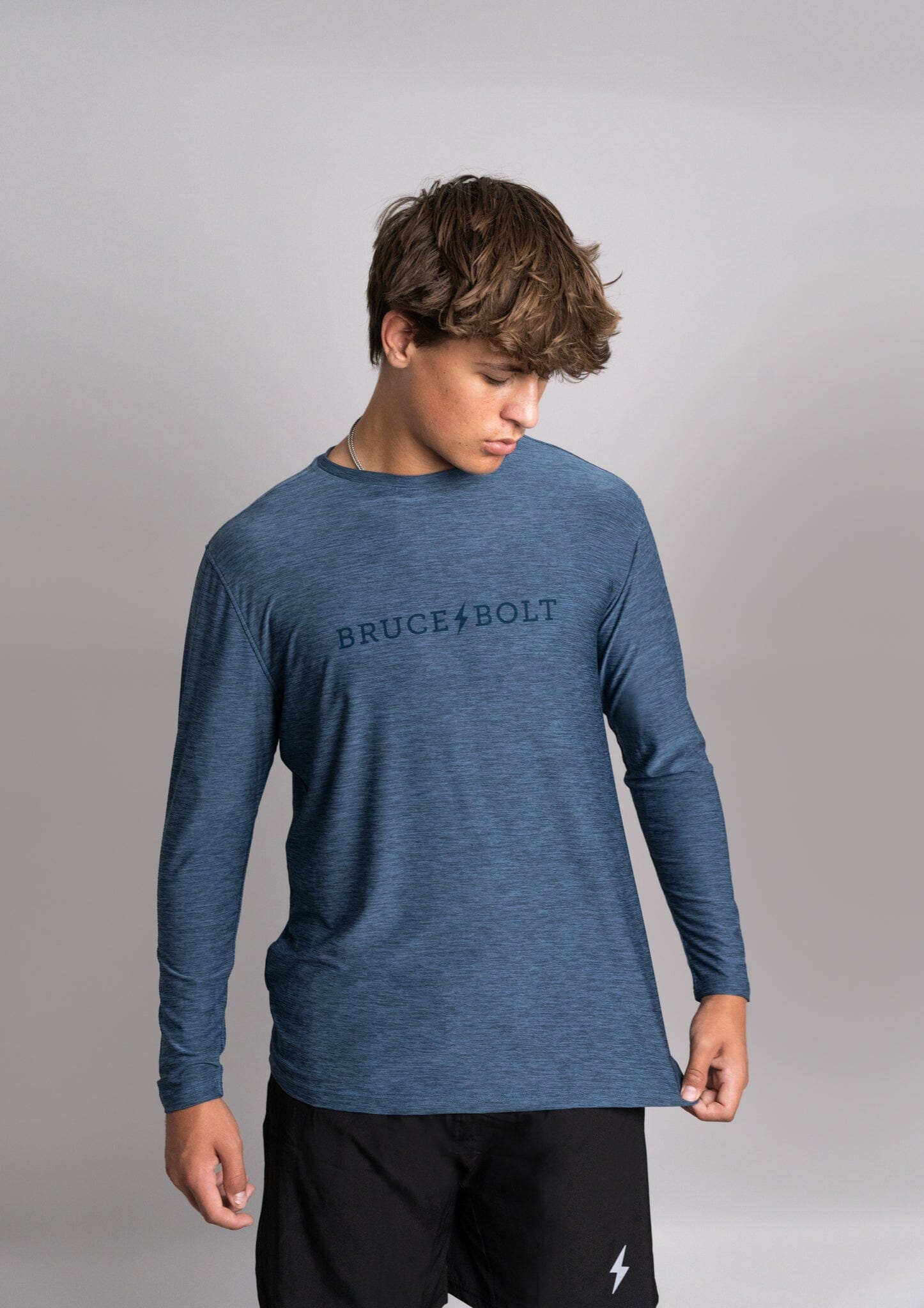 "BRUCE BOLT" SuperSoft Long Sleeve | Navy- quickbuy