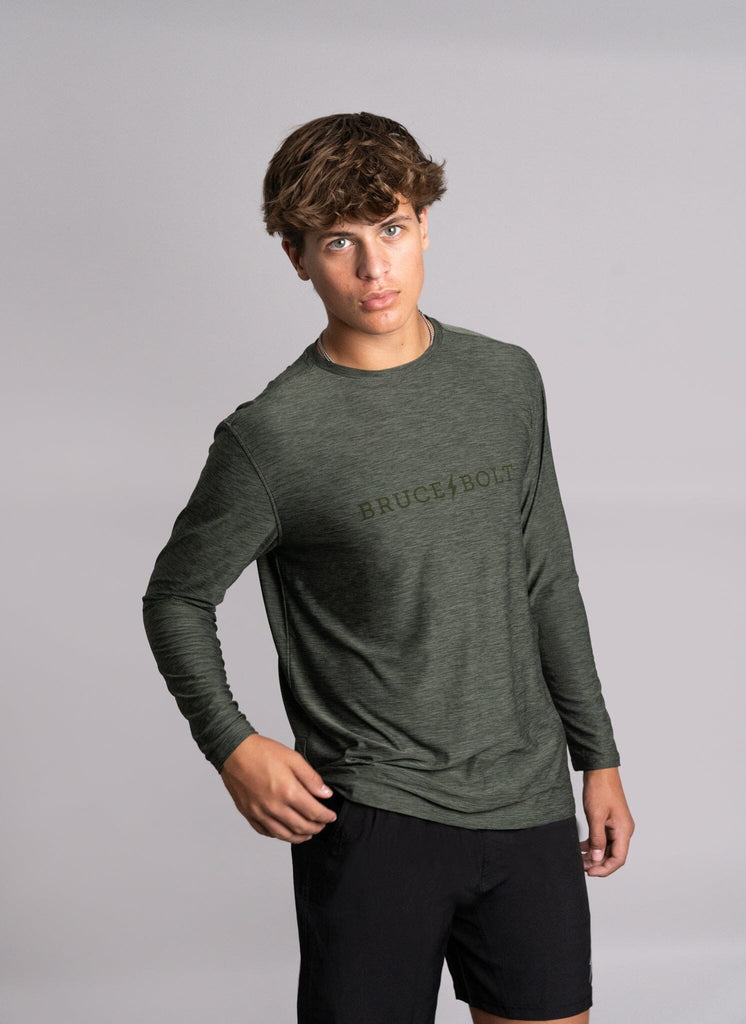 "BRUCE BOLT" SuperSoft Long Sleeve | Olive- quickbuy