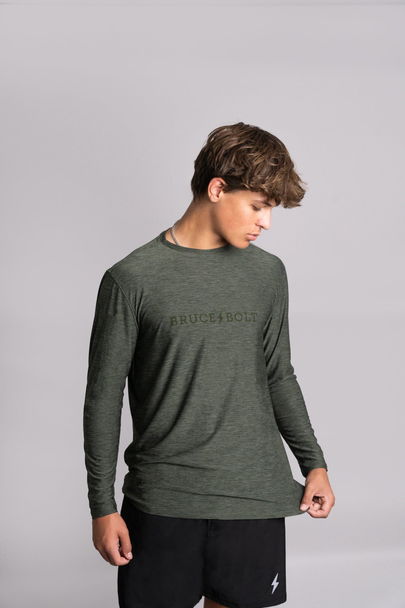 "BRUCE BOLT" SuperSoft Long Sleeve | Olive- thumb 3