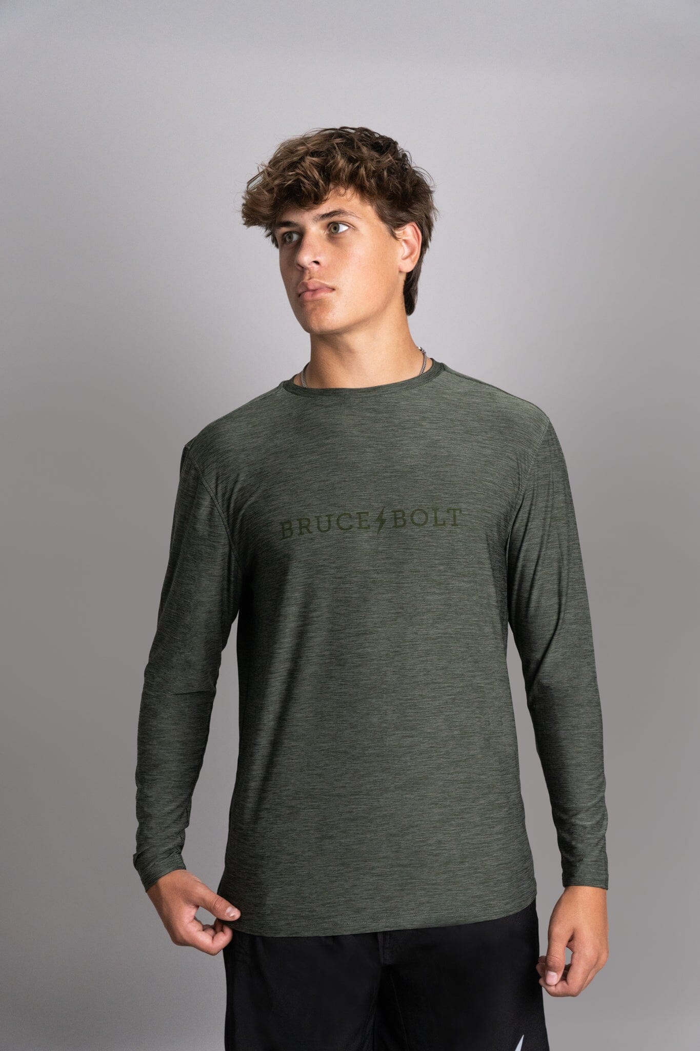 "BRUCE BOLT" SuperSoft Long Sleeve | Olive- quickbuy