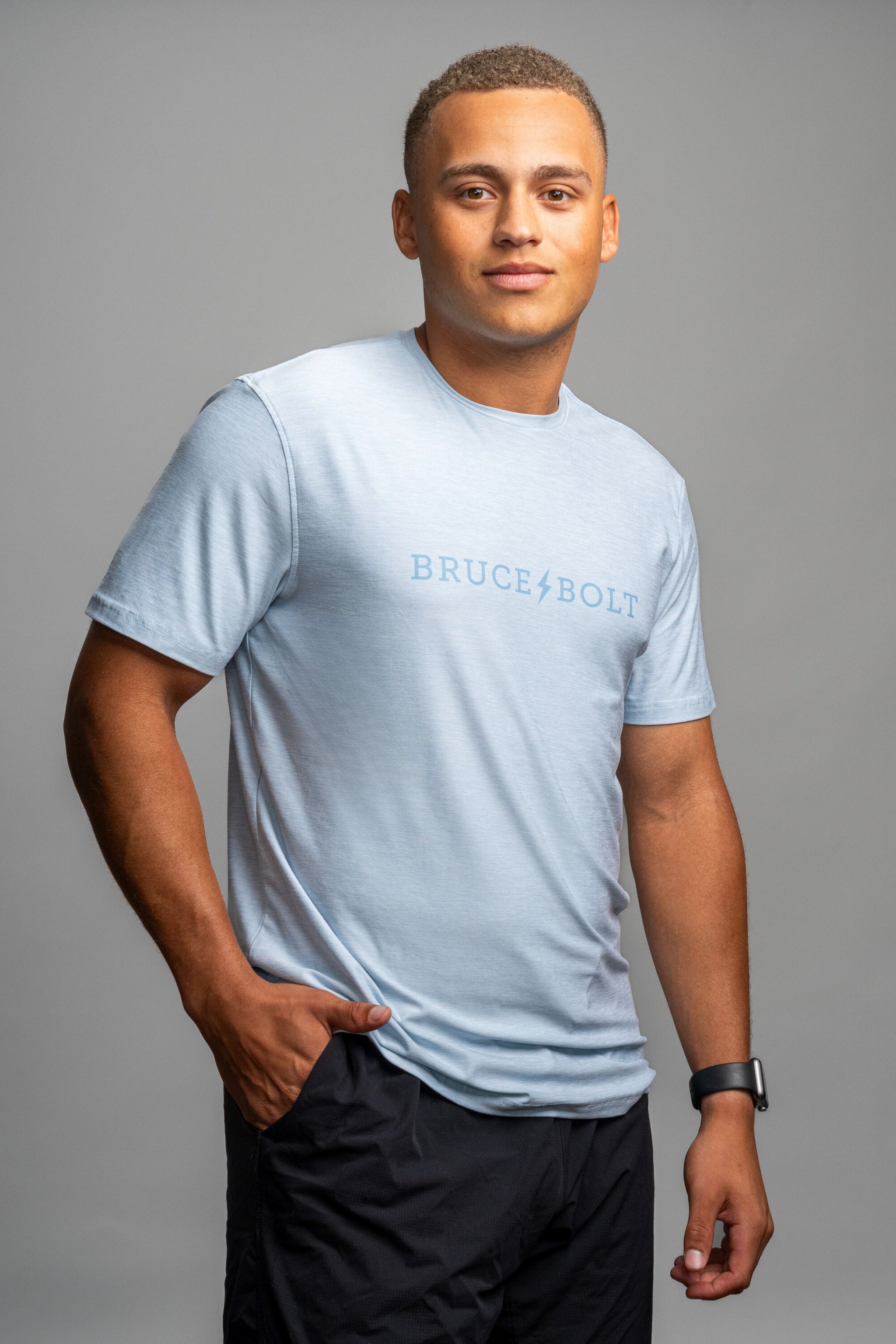 "BRUCE BOLT" SuperSoft T-Shirt | Baby Blue- quickbuy