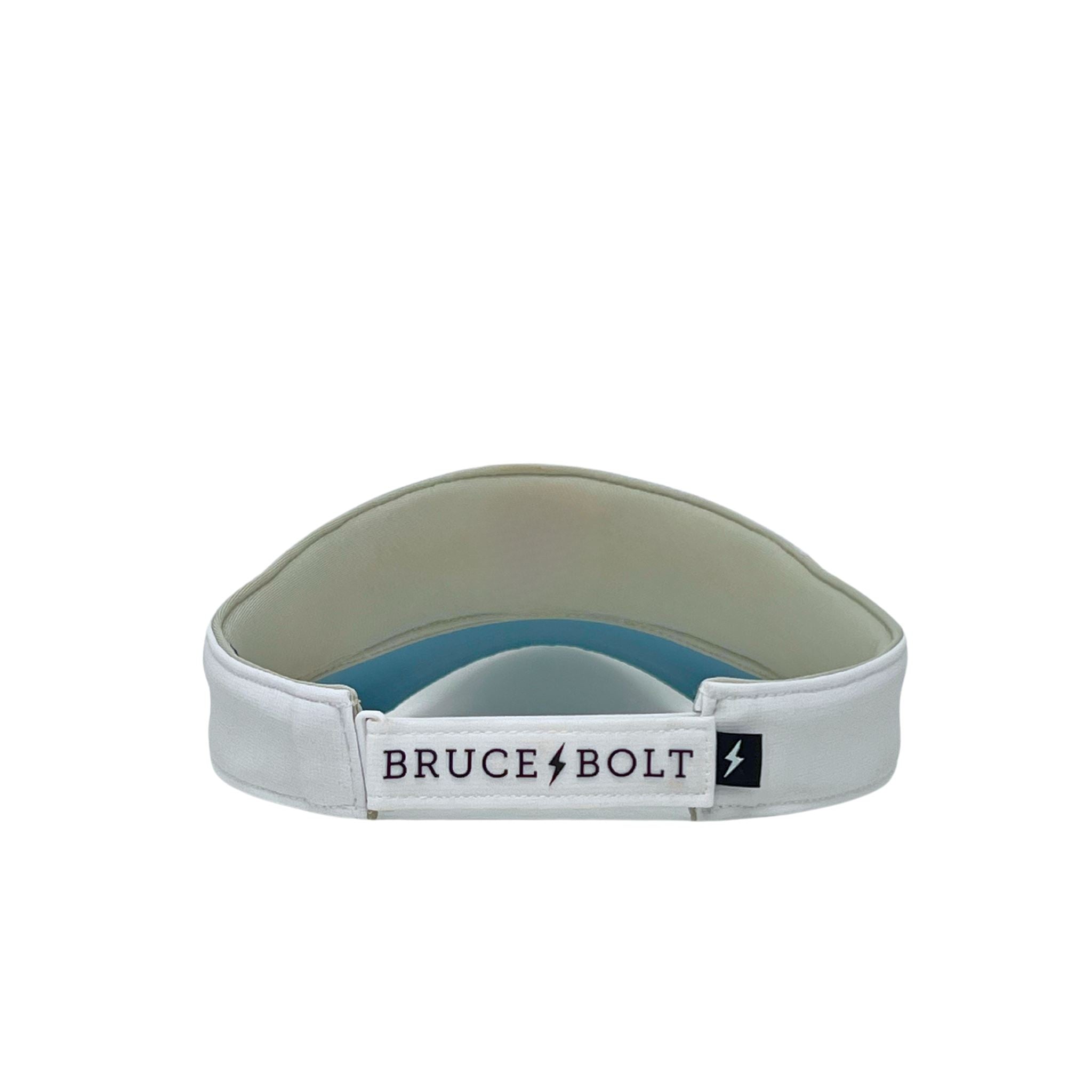 BRUCE BOLT Visor with Velcro Adjustment - WHITE w/ BLACK BOLT- thumb 3