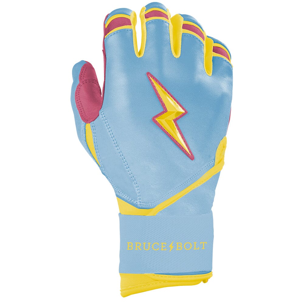 Coach RAC Creator Series Long Cuff Batting Gloves - Baby Blue/Yellow- thumb 4