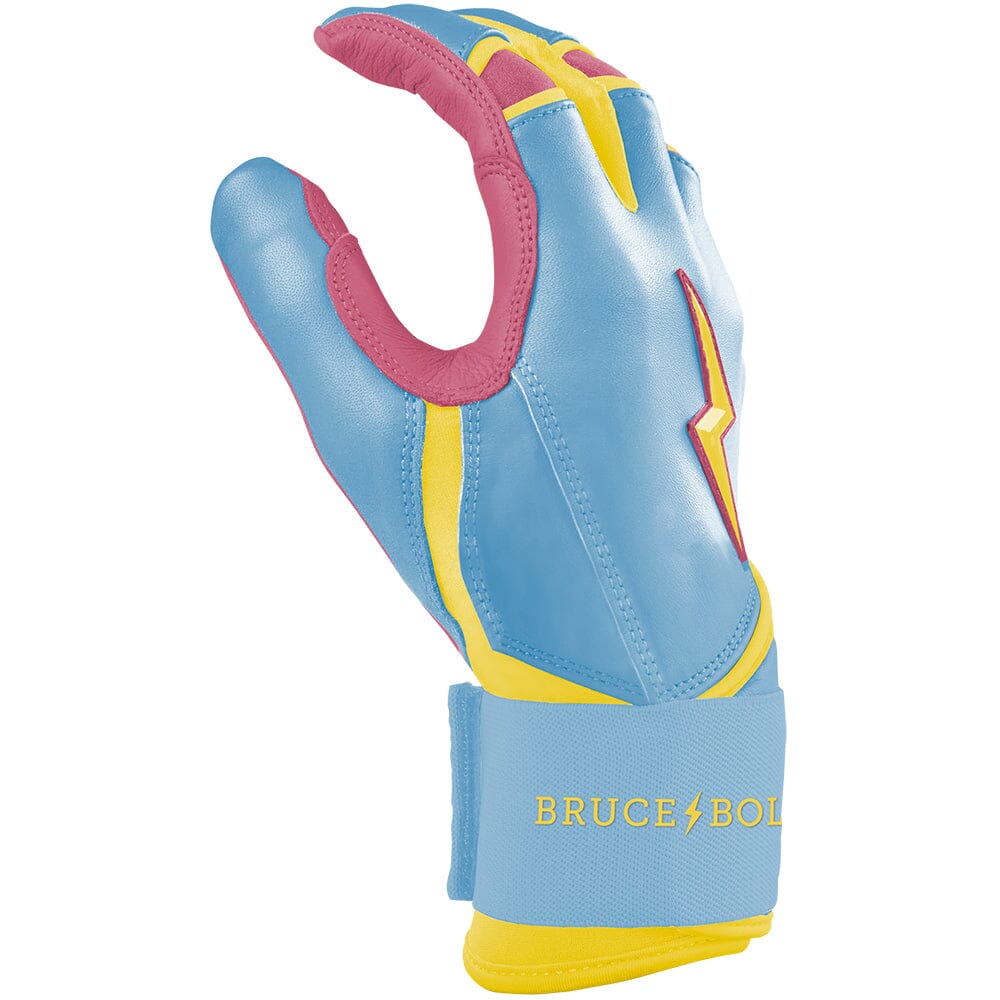 Coach RAC Creator Series Long Cuff Batting Gloves - Baby Blue/Yellow- thumb 5