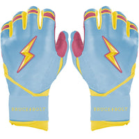 Coach RAC Creator Series Long Cuff Batting Gloves - Baby Blue/Yellow