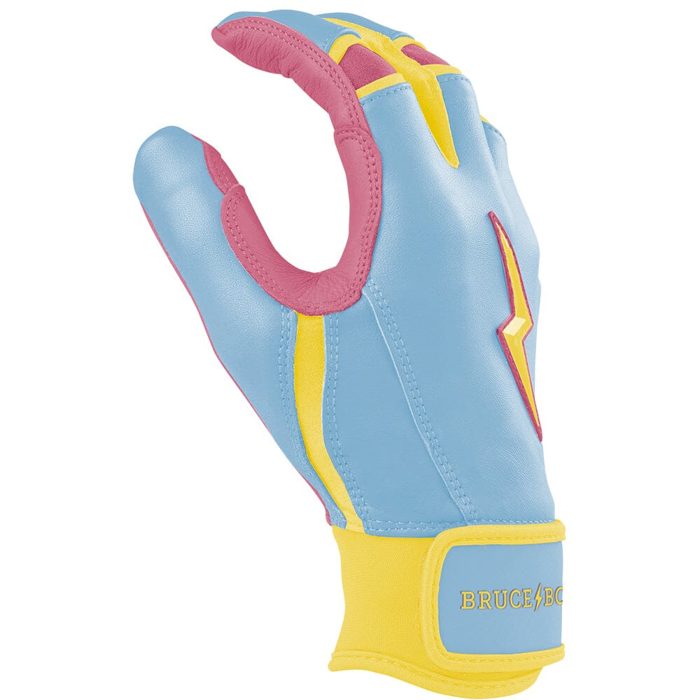 Coach RAC Creator Series Short Cuff Batting Gloves - Baby Blue/Yellow- thumb 5