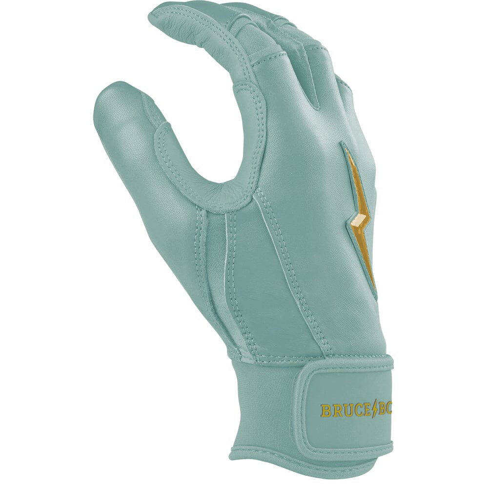 King of JUCO Creator Series Short Cuff Batting Gloves - Mint/Gold- thumb 5