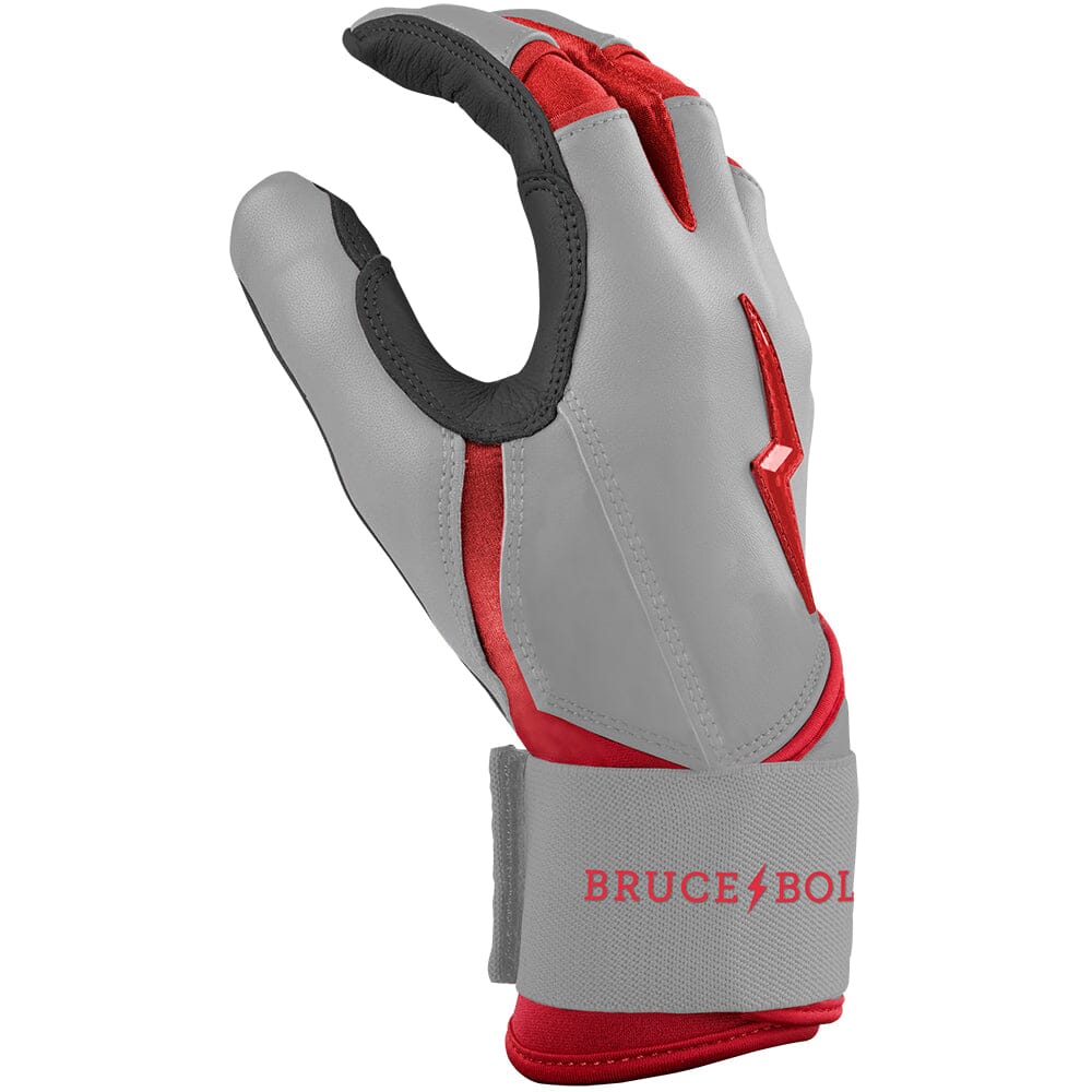Grey Series Long Cuff Batting Gloves - Red- thumb 5
