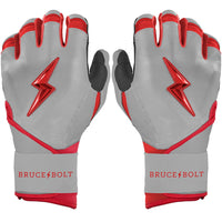 Grey Series Long Cuff Batting Gloves - Red
