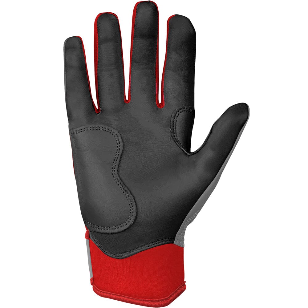 Grey Series Short Cuff Batting Gloves - Red- quickbuy