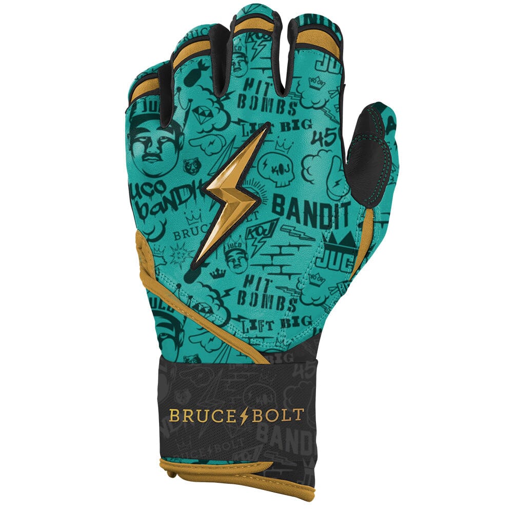 Limited Edition "King of JUCO" Long Cuff Batting Gloves - Mint/Black- thumb 3