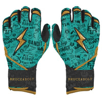 King of JUCO Creator Series Long Cuff Batting Gloves - Mint/Black