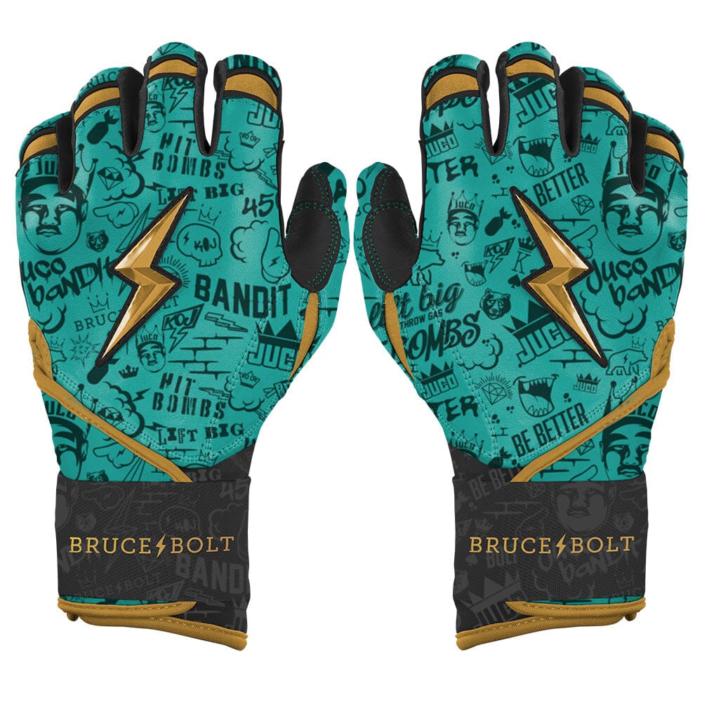 Limited Edition "King of JUCO" Long Cuff Batting Gloves - Mint/Black- quickbuy