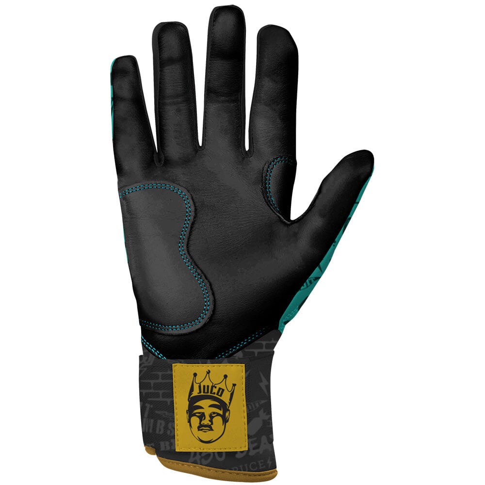 Limited Edition "King of JUCO" Long Cuff Batting Gloves - Mint/Black- quickbuy