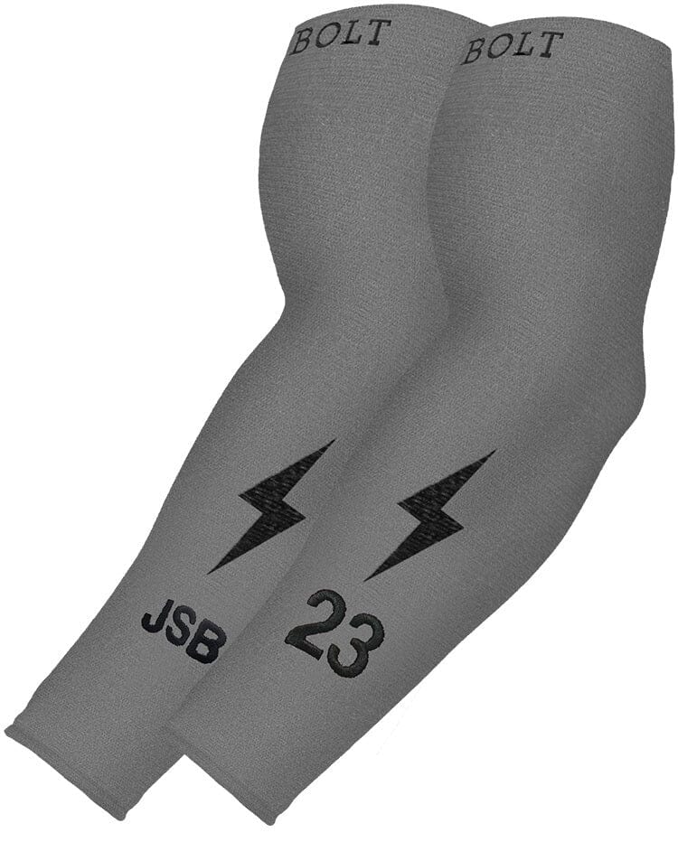 BRUCE BOLT Premium Arm Sleeve S/M ホワイト White Arm Sleeve for Baseball, Football, & Basketball