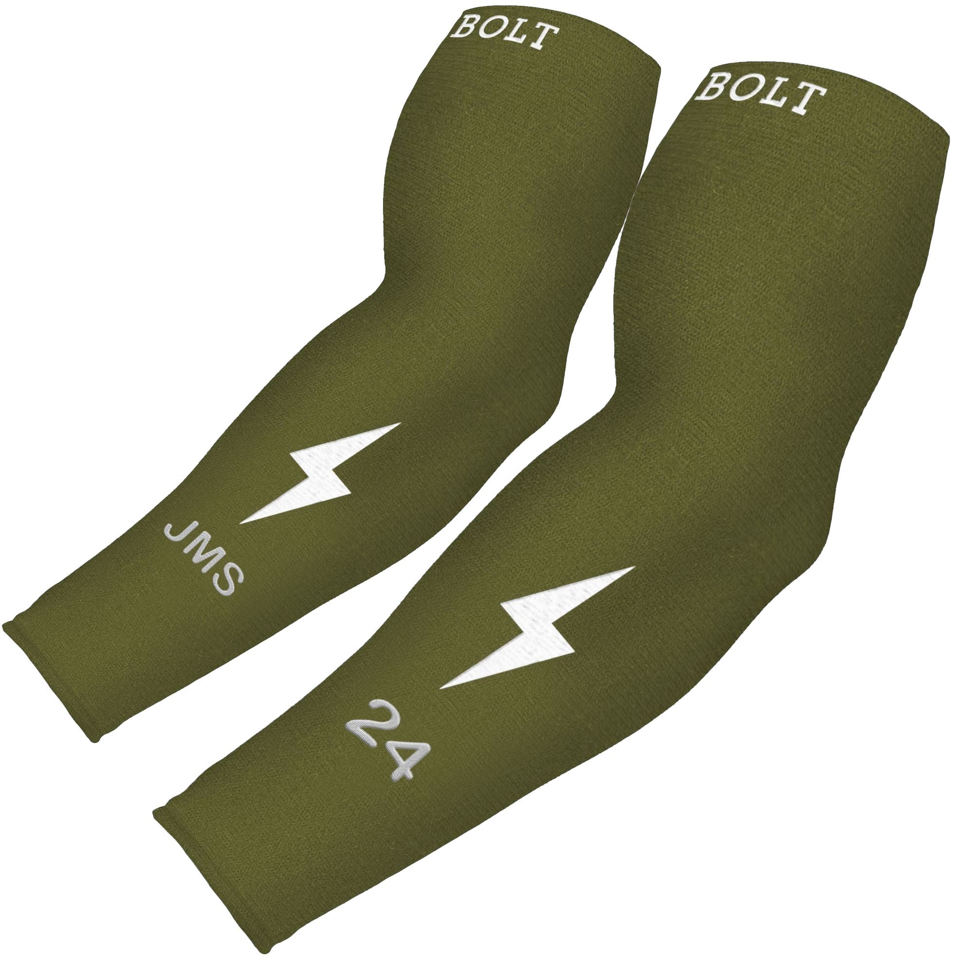 Personalized BRUCE BOLT Graduated Compression Premium Arm Sleeve - OLIVE - 1