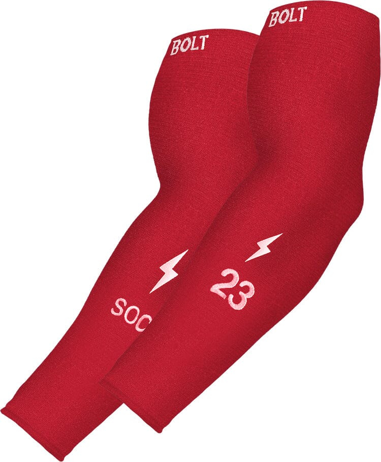 BRUCE BOLT プレミアムプロアームスリーブ S/M レッド Red Arm Sleeves for Baseball, Basketball, Football, & More