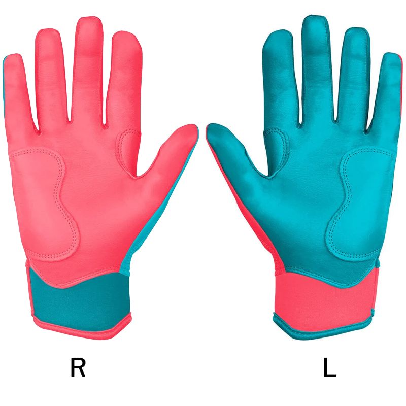 Personalized Max Clark Signature Series Short Cuff Batting Gloves - Pink/Teal- quickbuy