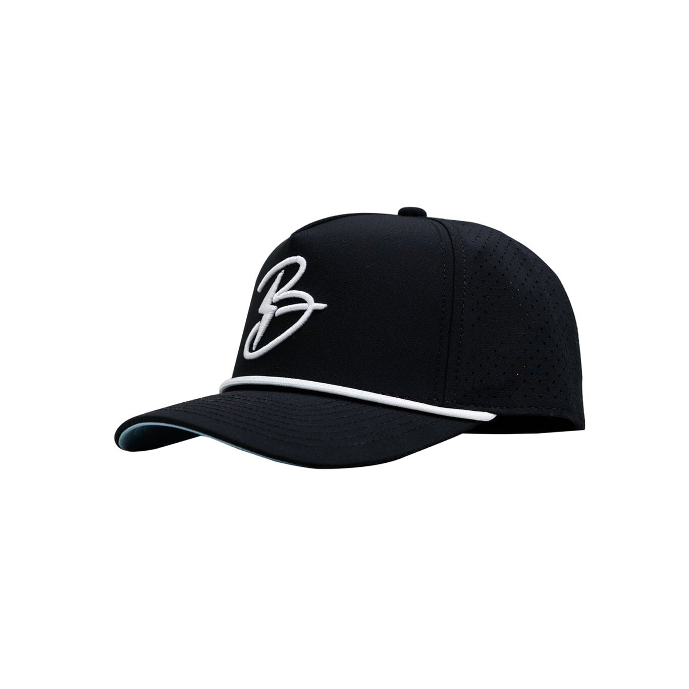 "Flying B" Pre-Curved Golf Rope Hat - Black- thumb 3