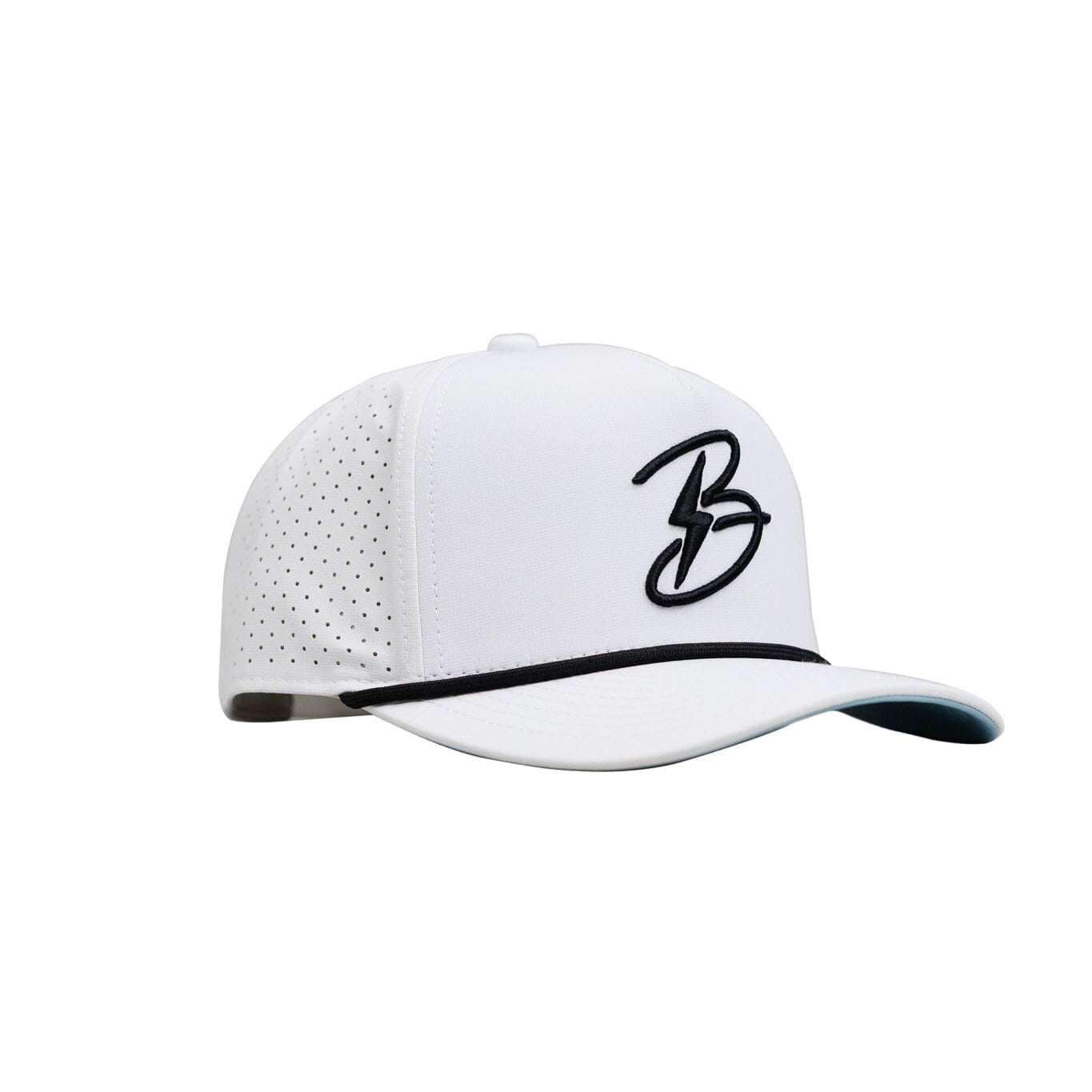 "Flying B" Pre-Curved Golf Rope Hat - White- quickbuy