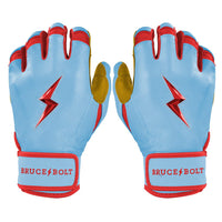 Harrison Bader Signature Series Short Cuff Batting Gloves - Baby Blue