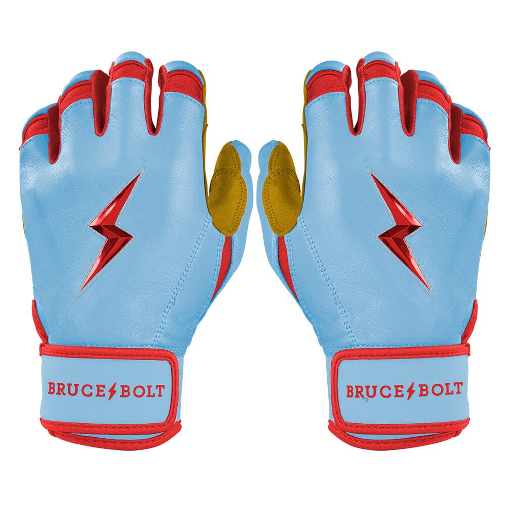PREMIUM PRO BADER Series Short Cuff Batting Gloves | BABY BLUE- thumb 1