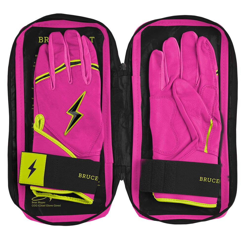 Bear Series Long Cuff Batting Gloves - Pink Lightning- thumb 6