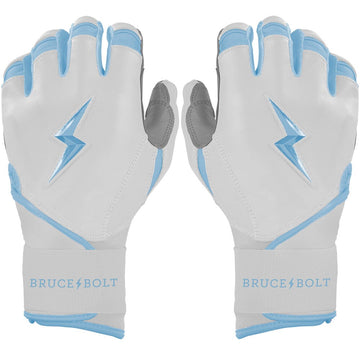 PREMIUM PRO CHROME Series Long Cuff Batting Gloves | BABY BLUE