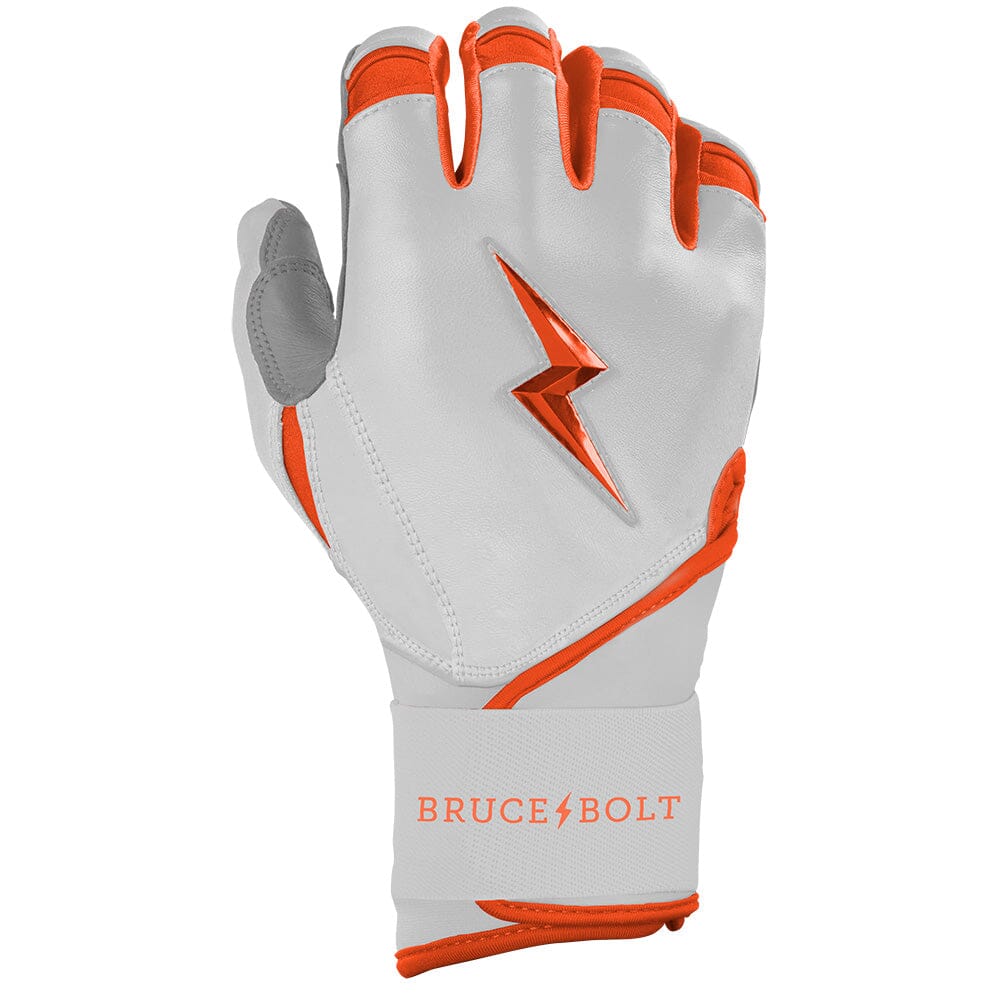PREMIUM PRO CHROME Series Long Cuff Batting Gloves | ORANGE- thumb 4